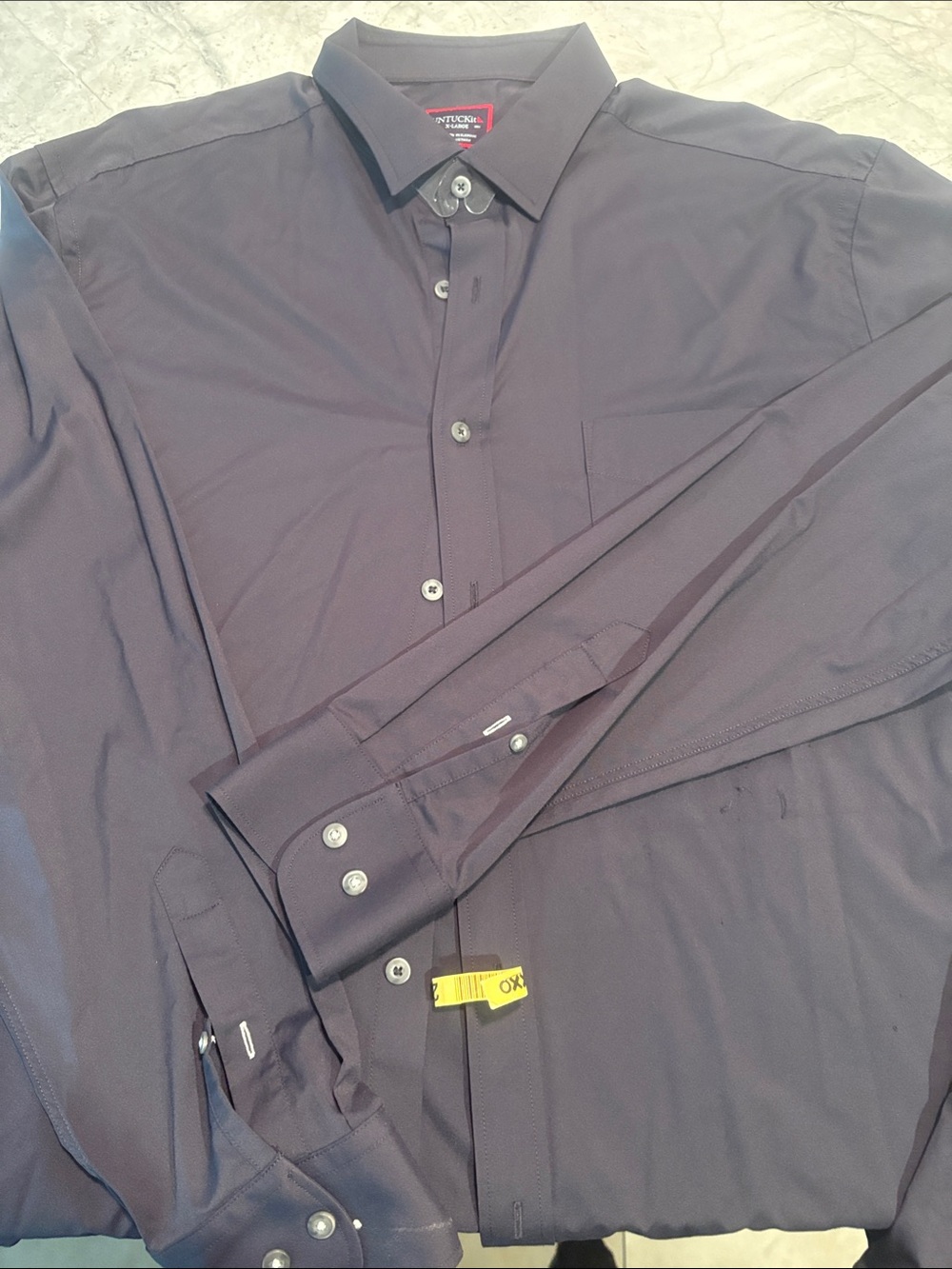 UNTUCKit Men's Long-Sleeve Dress Shirt in Black silky fabric XL